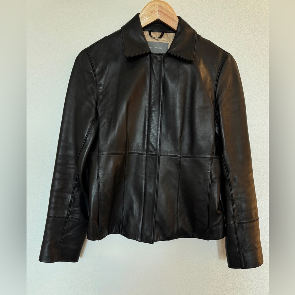 Ann Taylor black leather jacket